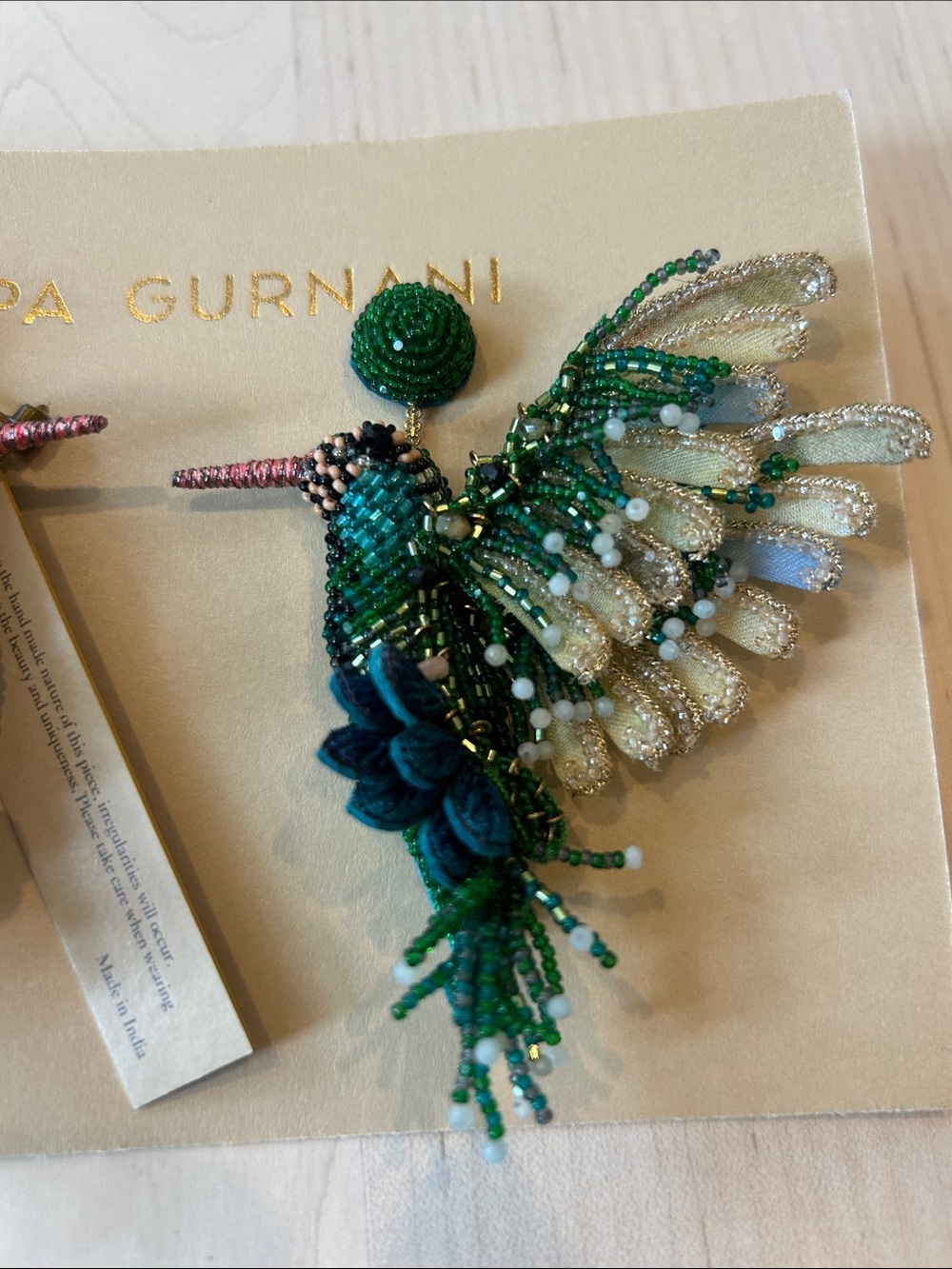 Deeps Gurnani Hummingbird Earrings - Picture 6 of 9